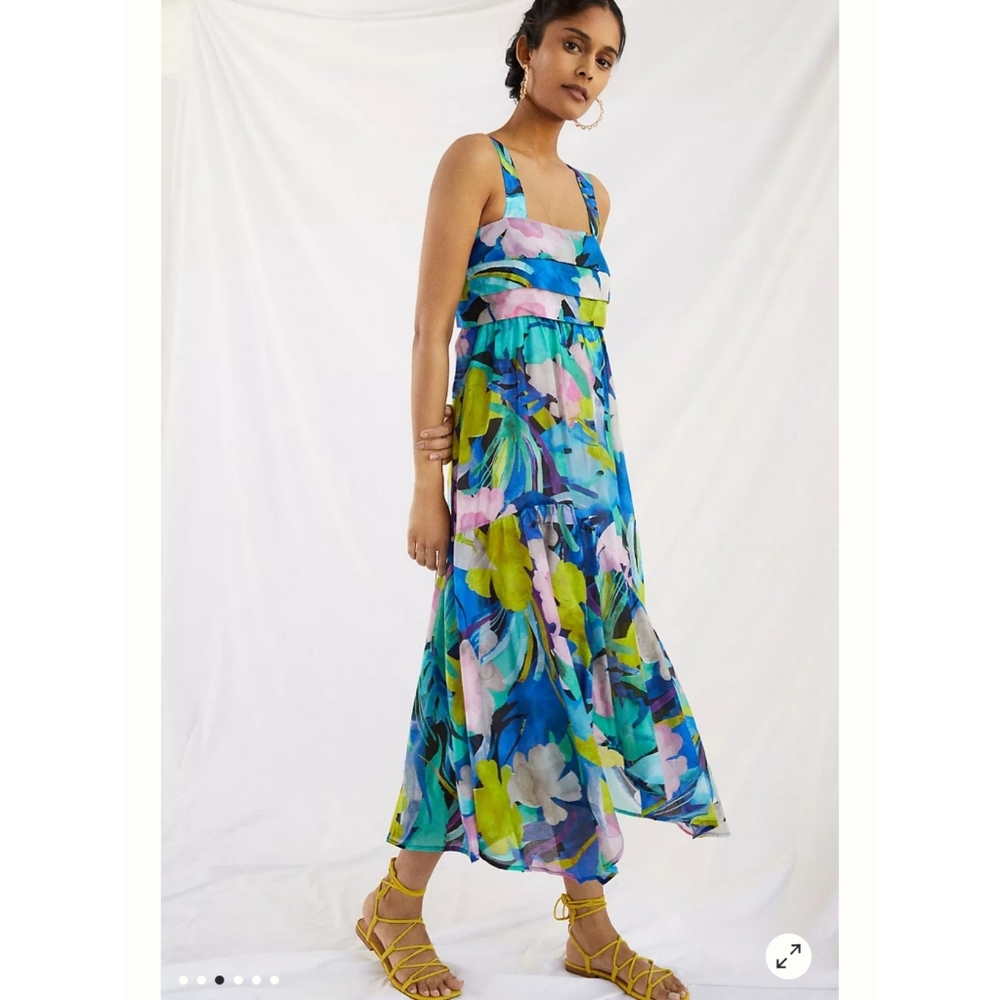 Anthropologie Sunny Midi Dress Size L - Picture 5 of 13
